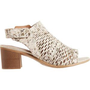 NEW Remonte Metallic Perforated Heels - Leather For Women in Beige-Metallic 254